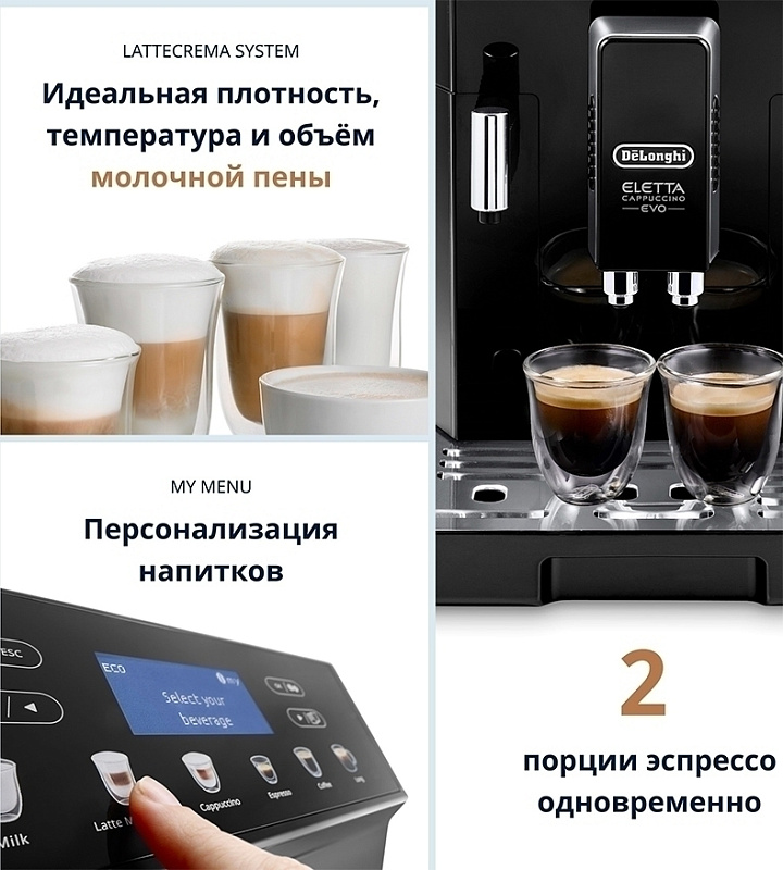 DeLonghi Eletta Cappuccino Evo ECAM46.860.B фото 8