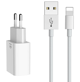 McDodo CH-6721 2 USB-A Charger(EU) + Type-C Cable 1м (белый)